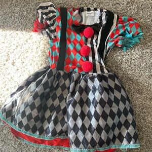 Spirit Harlequin Kids Costume with Red and Teal Accents